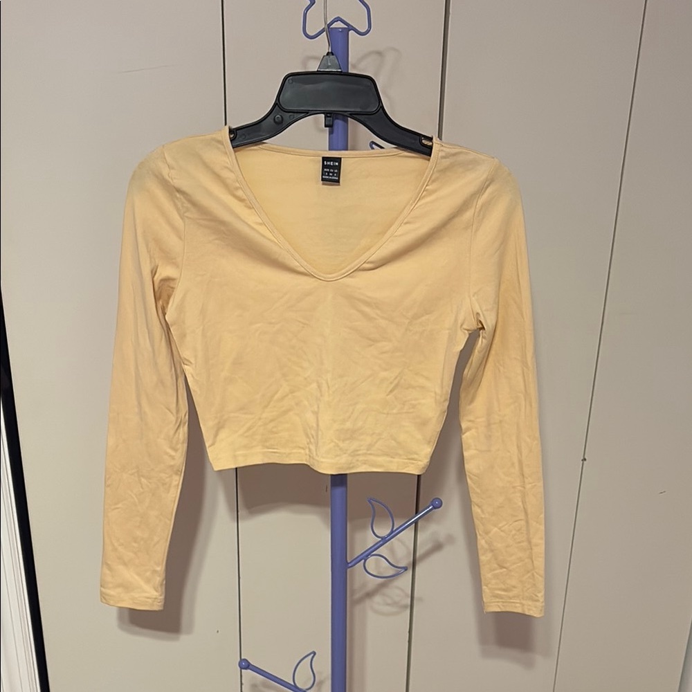 SHEIN Women's Cream Long Sleeve Top